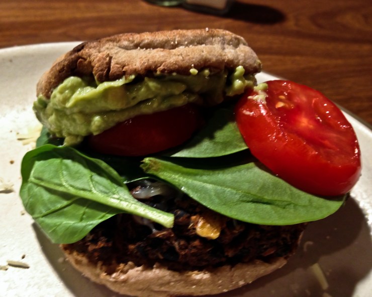 vegan burger open