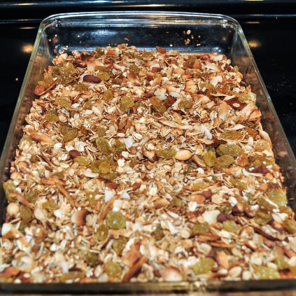 granola in pan